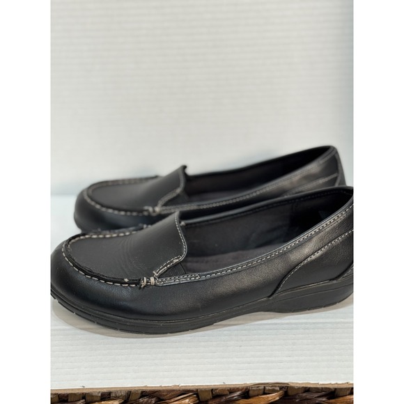 Comfort Plus by Predictions Womens Black Size 7.5W Loafers Flats Slip On Shoes